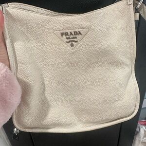 Prada Beige Leather Shoulder Bag